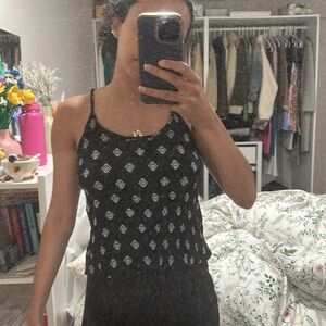 bluenotes black and white tank top